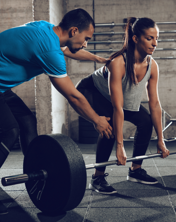 woman lifting weights